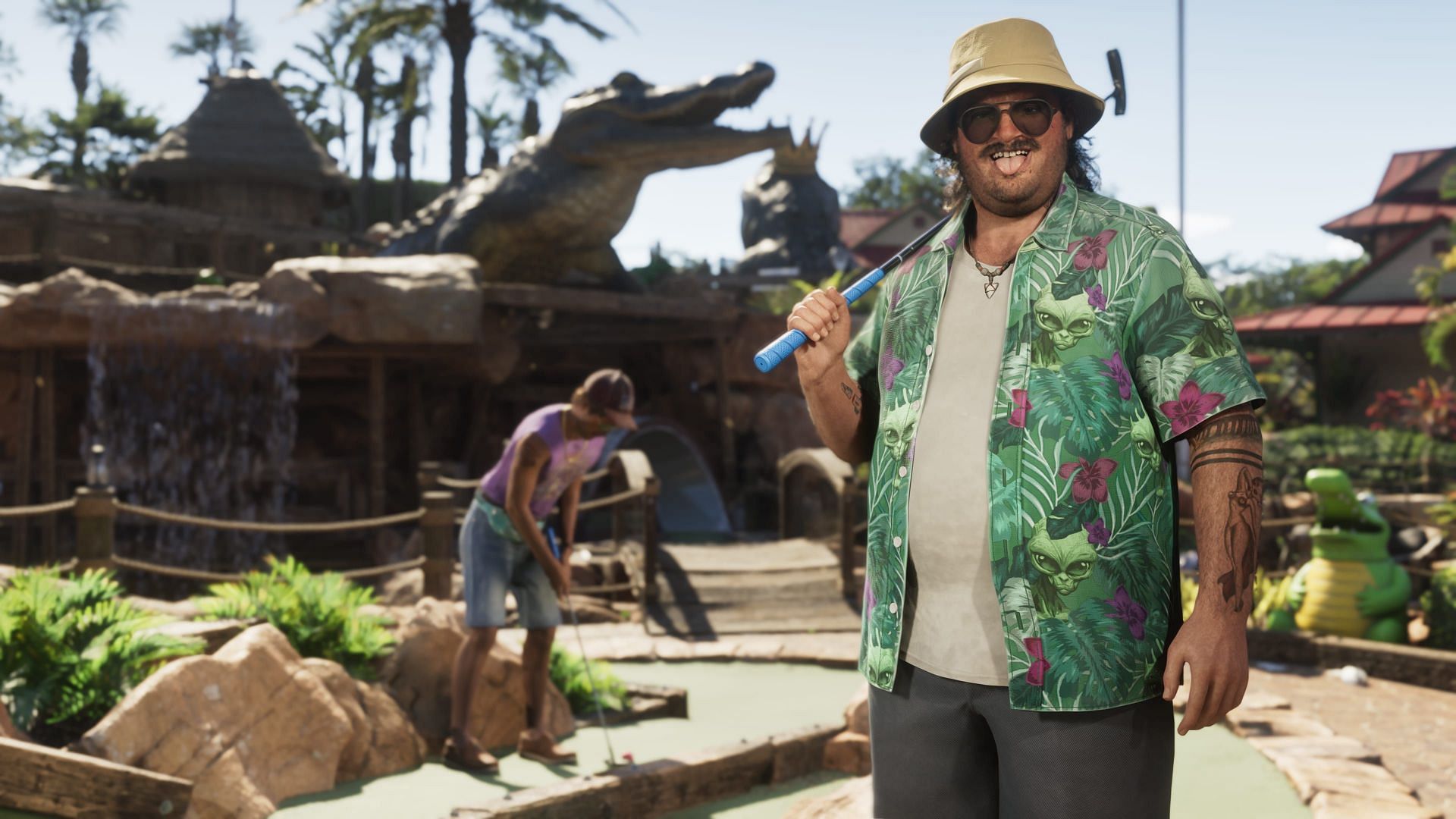 Cal Hampton likely at a mini-golf course in GTA 6 (Image via Rockstar Games)